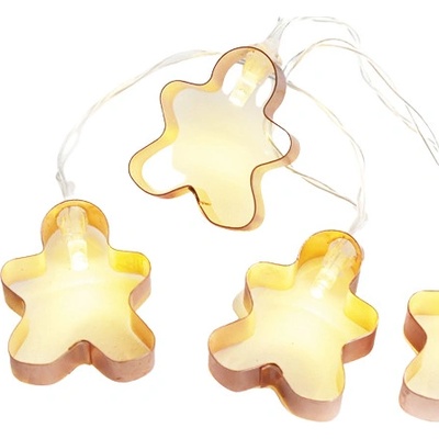 ACA Lighting LED vianočné medená girlanda perníčky teplá biela 2x batéria AA 160 cm IP20