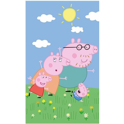Carbotex Detský uterák Prasiatko Peppa motív Rodinka 30 x 50 cm