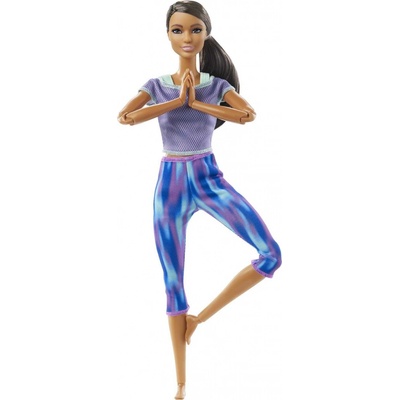 Mattel Barbie v pohybe čierne dievča vo fialovom tielku