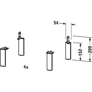 Duravit - Подложки за крачета, 4 бр. , хром UV999400000 (UV999400000)