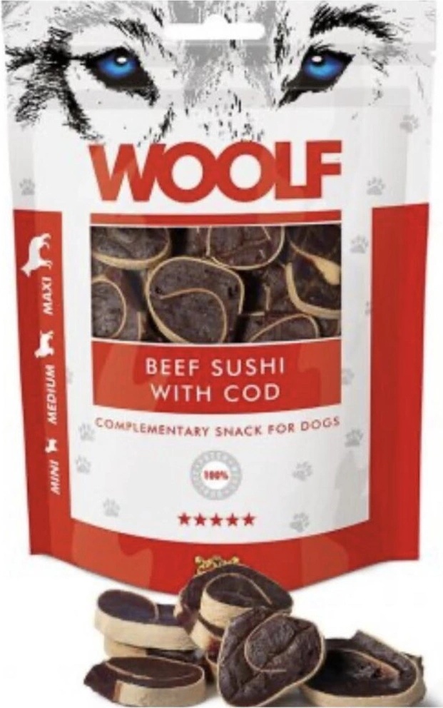 Woolf Beef Sushi & Codfish 100 g