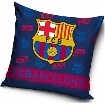 Carbotex Velúrový vankúš FC Barcelona motív Força Barça 40x40