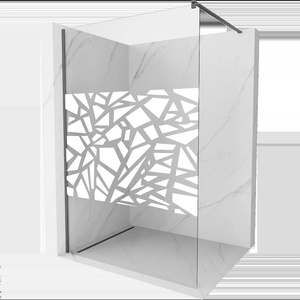 Mexen Kioto душ преграда Walk-in 90 x 200 cm, бял модел 8 мм, gun metal - 800-090-101-95-85 (800-090-101-95-85)