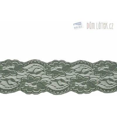 Elastická čipka khaki, 100 mm