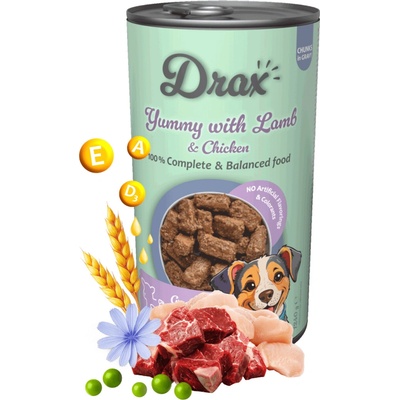 Drax Adult Dog s jahňacím a kuracím 415 g