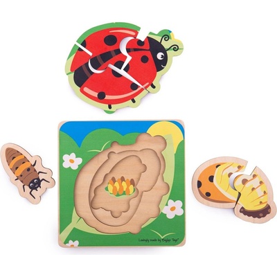 Bigjigs Toys vkládací puzzle životní cykly berušky