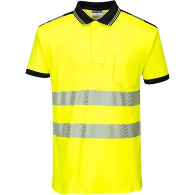 Portwest T180 HI-VIS Reflexná polokošeľa PW3 Fluorescenčno žltá -čierna XS