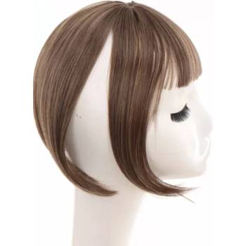 Dámské Tupé Clip in hnědý s melírem