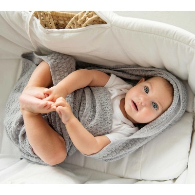 Lullalove Lehká dečka z vlny Merino Motýlek kolekce Premium Šedá