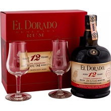 El Dorado Rum 12y 40% 0,7 l (dárčekové balenie 2 poháre)