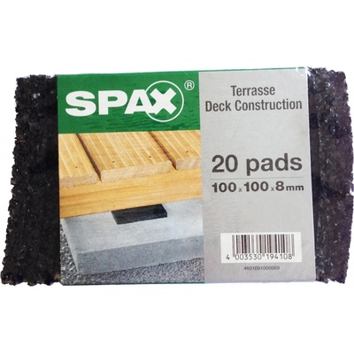 SPAX DISTANČNÍ PODLOŽKY 100×100×8 mm, BALENÍ / 20 ks