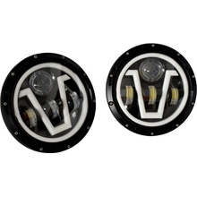 Sada 7" LED světlometů, Černá, Jeep Wrangler JK, TJ, CJ's, serie XBS, Vendeta