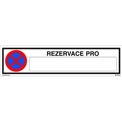 Walteco Rezervácia pre, 100x400mm, plast , 20787