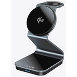 Dviced 3-in-1 Magnetic Qi2 wireless charger stand w cable, wall charger - Tarnish gray (DV230009) - iStore