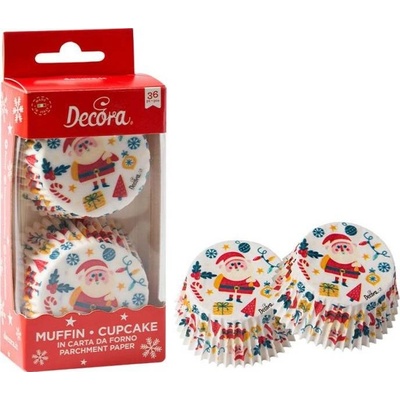 Decora Košičky na cupcakes vianočné 50x32 mm 36 ks