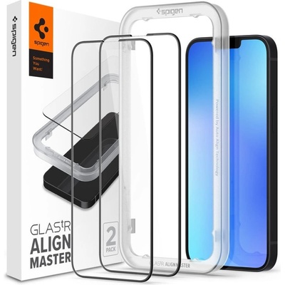 Spigen iPhone 16e SPIGEN ALM FC протектор за екран стъкло 2бр. 2.5D, подчертан цвят, BLACK AGL03387 (AGL03387)