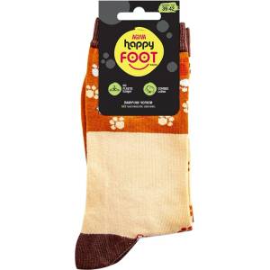 AGIVA Мъжки цветни чорапи за настроение Agiva Happy Foottopia, С графичен дизайн, Оранжев, 39-42 (AGIVA-340)
