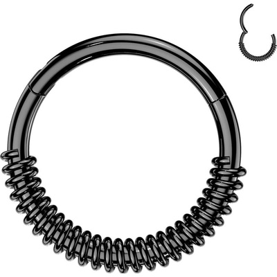 Šperky4U Černý segment kruh helix cartilage tragus piercing NS0067K