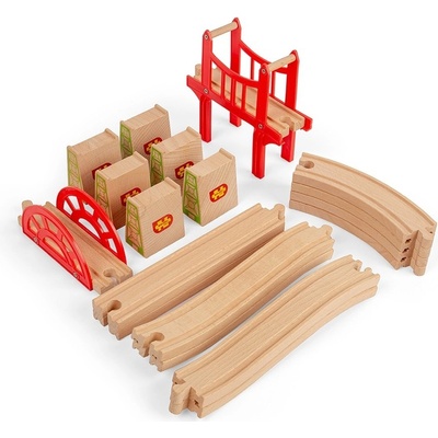 Bigjigs Rail Dřevěné koleje set most 18 dílů
