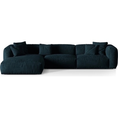 Micadoni Тъмносин кадифен модулен ъглов диван (ляв ъгъл) Martina - Micadoni (MIC_LC_120_F1_MARTINA5)