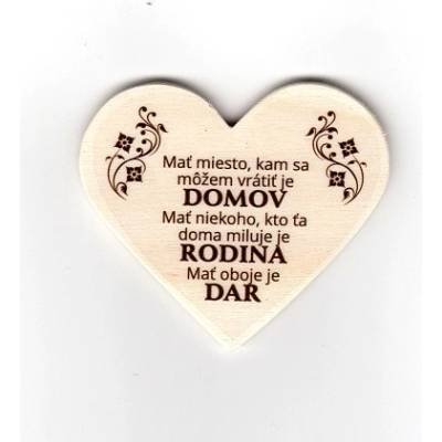 Magnetka: Domov, rodina, dar - drevená - 261