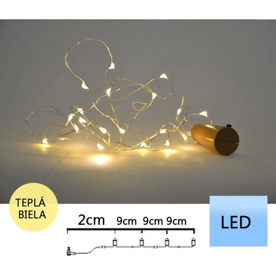 TFY NO74492 Vánoční osvětlení řetěz 20xmicro LED 1,9m teplá bílá
