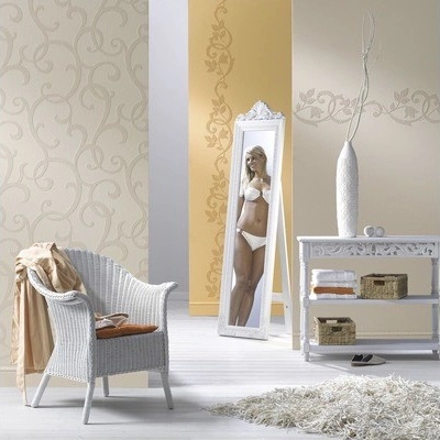 Vliesová tapeta 9431 Decor 3D ornament biela pretierateľná 10,05 x 0,53 m