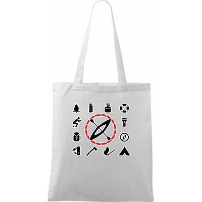 Taška bavlněná 42x38 cm, Vodácké ikony, Bílá – Zboží Mobilmania