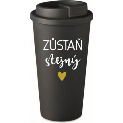 Giftela ZŮSTAŇ STEJNÝ černý termohrnek 475 ml