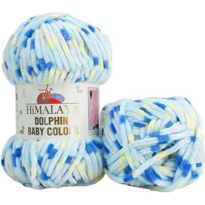 Himalaya příze Dolphin Baby Colors_80403 světle modrá, modrá, žlutá