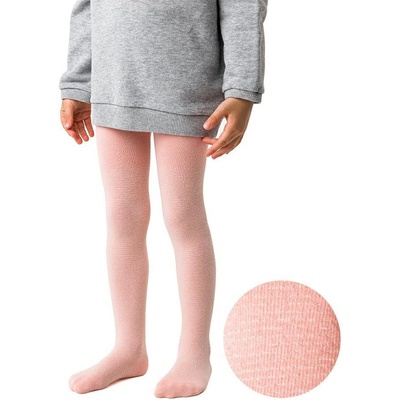 Lurex dívčí punčochy světle růžová