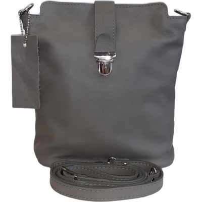 Facebag kožená crossbody s kovovým zapínáním 6017/133 šedá