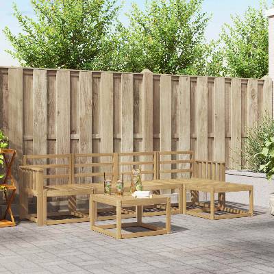 vidaXL Комплект дивани за открито 6 pcs Бяло 59 x 59 x 37 см (3387518)