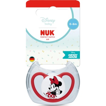 Nuk Perfect Match биберон залъгалка, силикон 0-6мес. 1бр. , AIR, Мики, червена (10175370)