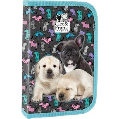 DERFORM Ученически несесер Derform Cleo&Frank - Син, с 1 цип (PJCF24)