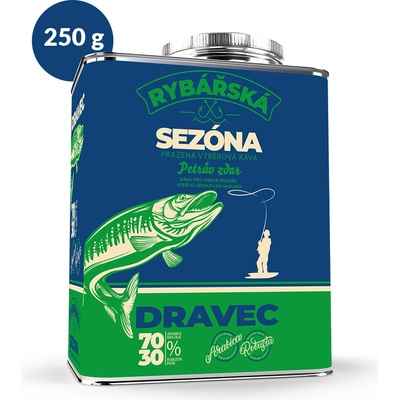 Fixi Coffee Rybářská Dravec káva pro rybáře jemně mletá stylový plechový kanystr 250 g