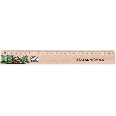 Metrie Didakt-M07 Dřevěné pravítko s potiskem Sbíráme jedničky 25 cm