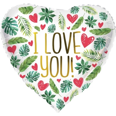 Folat Balonek fóliový I love you s listy 45 cm