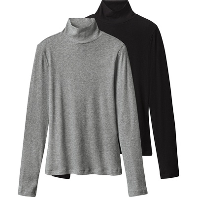 Esmara Dámský rolák 2 kusy černá šedá – Zboží Dáma