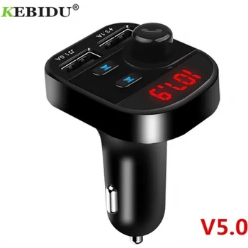 Kebidu Bluetooth FM трансмитер и ВОЛТМЕТЪР, 2 USB зарядни за GSM Bluetooth Car Kit K-07