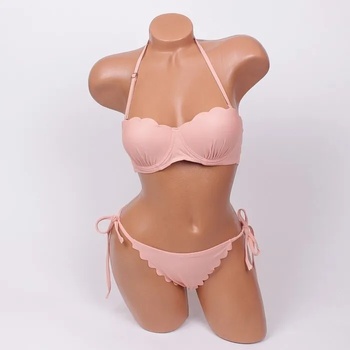 Image 1 of Ефектен бански в нежен цвят бриджитка