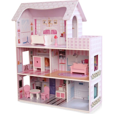 Chipolino Дървена къща за кукли Chipolino - С мебели, 9 части (DIWH02408631)