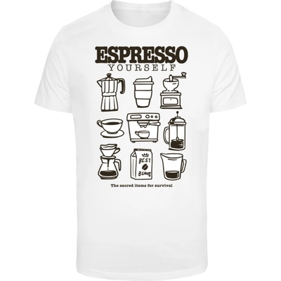 Mister Tee Тениска Espresso Yourself Coffee Tee white XXLUB-MT3939-00220 - Тъмносив, размер XXL