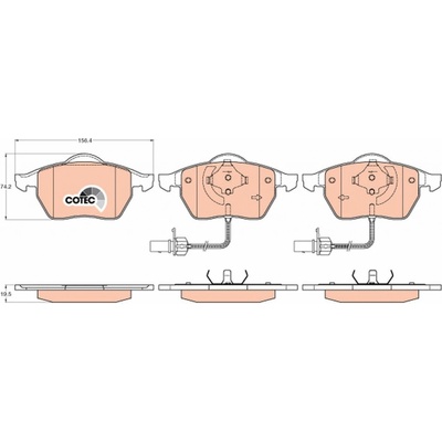 Sada brzdových platničiek kotúčovej brzdy TRW GDB1307