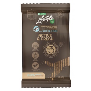 AKVATERA Nature's Protection DOG - Lifestyle Grain Free Active & Fresh Junior with white fish, лакомство за кучета с бяла риба - за активност и свежест 150 гр, Литва