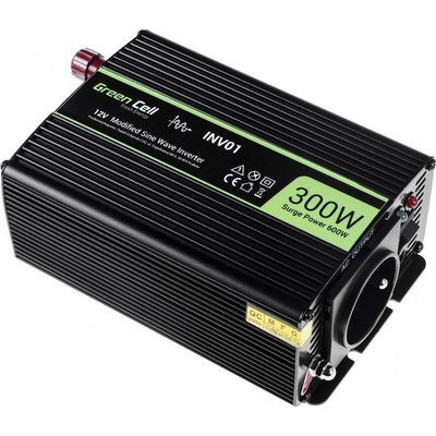 Green Cell INV01DE 12V/230V 300W/600W Modifikovaná sinusovka | Zboží Auto