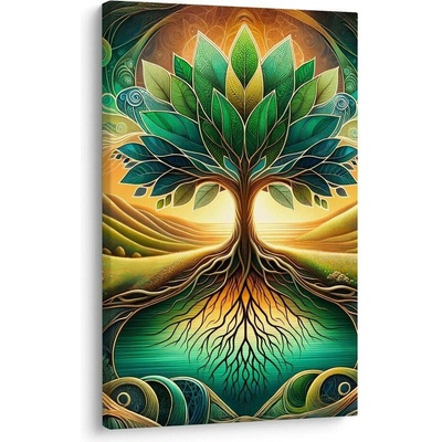 Obraz mystický strom života u jezera - 80x120