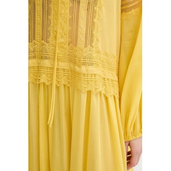 Ermanno Scervino Рокля с коприна Ermanno Scervino в жълто дълга с уголемена кройка D464Q620RUQ (D464Q620RUQ)