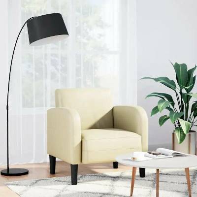 vidaXL 4100530 Rozkládací s područkami krémové 54 cm umělá kůže
