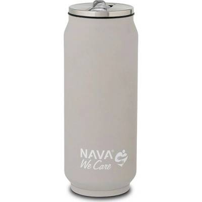 Nava termohrnček so slamkou 500 ml nerez sivý